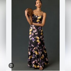 Monique Lhuillier Sleeveless Floral Maxi Dress